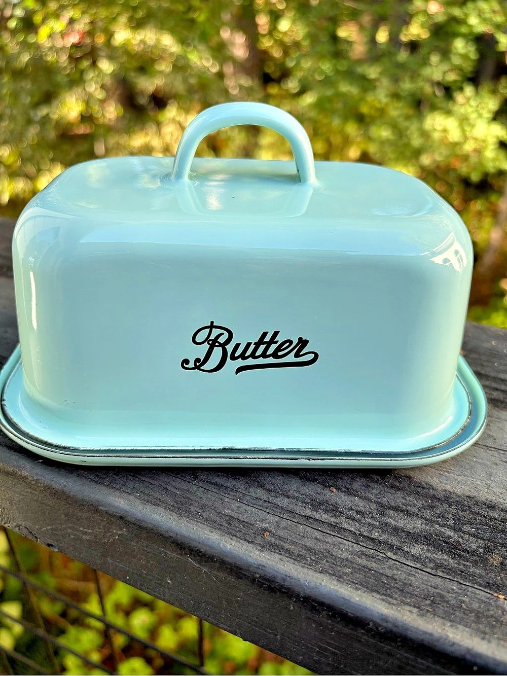 Retro Enamel Butterdish